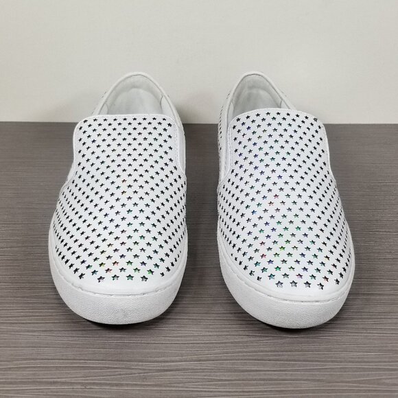 Michael Kors Perforated Star Leather Slip on shoes, White, Womens Size 10 M / 41 - Picture 2 of 12